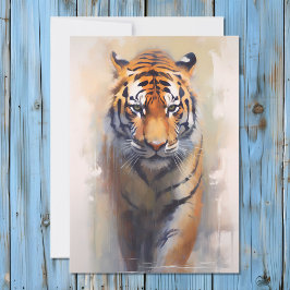 Tarjeta Festiva Tigre acuarela de Safari