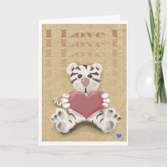 Tarjeta Festiva Tigre blanco (Anverso)