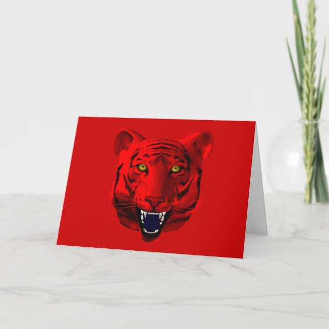 Tarjeta Festiva Tigre Rojo (Anverso)