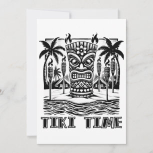 Tarjeta Festiva Tiki Time - Escape de las islas tropicales