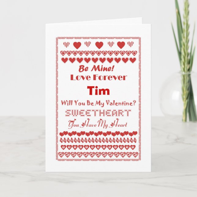 Tarjeta Festiva Tim Happy Valentine Day Hearts Hearts (Anverso)