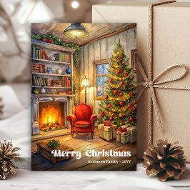 Tarjeta Festiva Timeless watercolor festive scene in cozy style