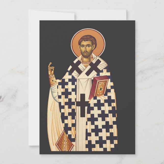 Tarjeta Festiva Timothy, el primer obispo cristiano de los efes (Anverso)