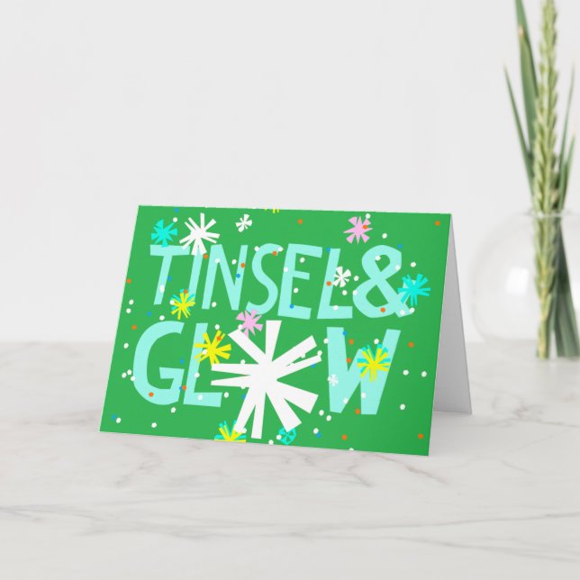 Tarjeta Festiva Tinsel y brillo (Anverso)