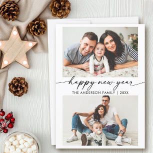 Tarjeta Festiva Tinta caligráfica feliz año nuevo 2 foto