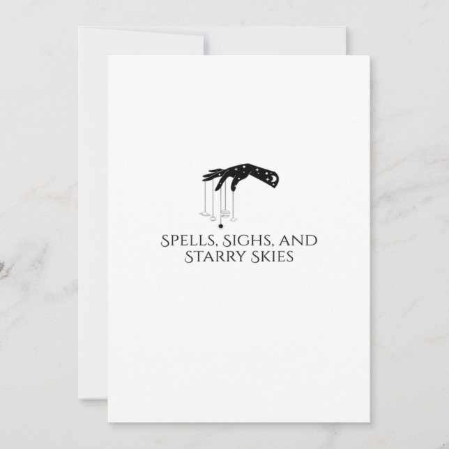 Tarjeta Festiva Tinta Whimsigoth – Bosques místicos, lunas y magia (Anverso)