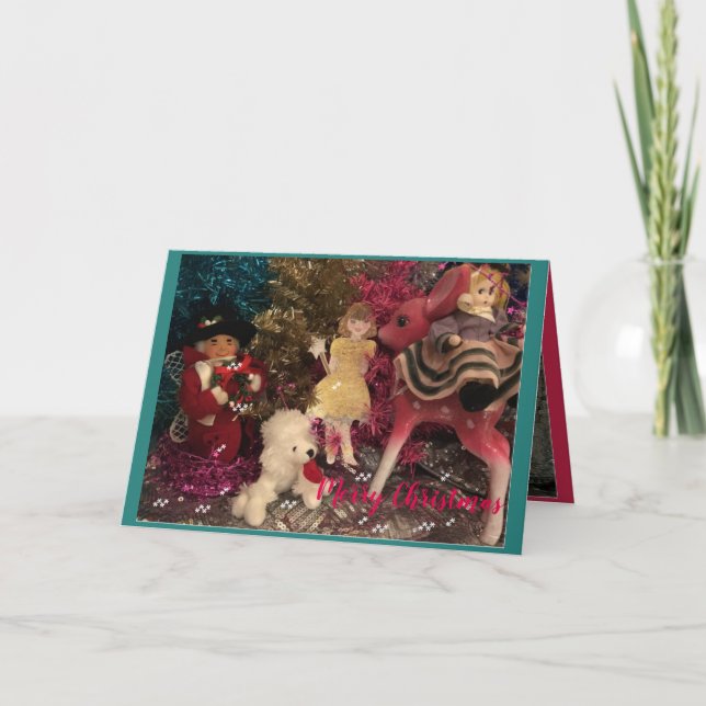 Tarjeta Festiva Tío que visita Mistletoe (Anverso)