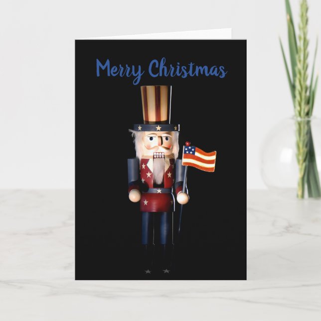 Tarjeta Festiva Tío Sam Nutcracker (Anverso)
