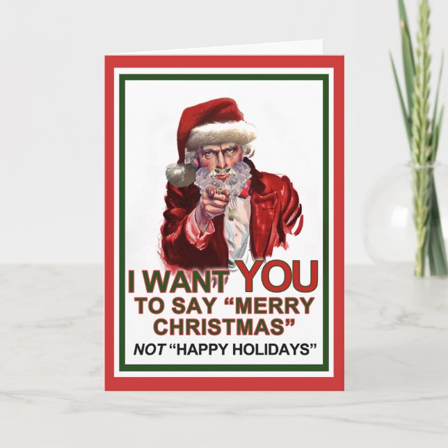 Tarjeta Festiva Tío Santa Wants You Card (Anverso)