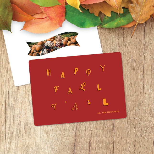 Tarjeta Festiva Tipo festivo Red Happy Fall Y'all (Subido por el creador)