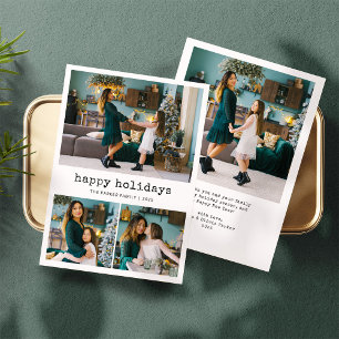 Tarjeta Festiva Tipo nostálgico Cuadrícula de fotos de la famili