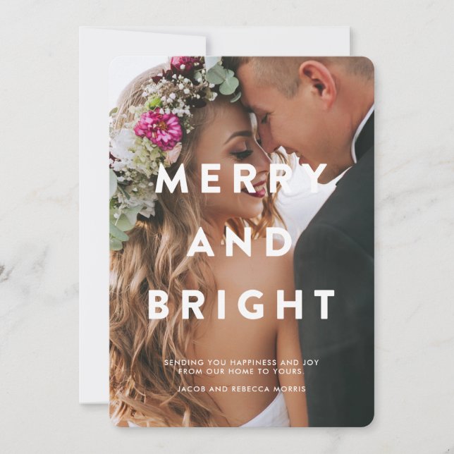 Tarjeta Festiva Tipografía amarga y brillante superposición foto f (Anverso)