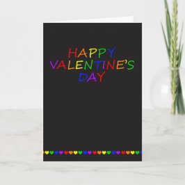 Tarjeta Festiva Tipografía arcoiris y Valentín de los gays cardíac