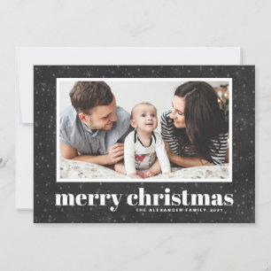 Tarjeta Festiva Tipografía audaz Chalkboard Fotos navideñas de fer