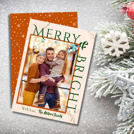 Tarjeta Festiva Tipografía audaz merry y brillante 1 foto moderna 