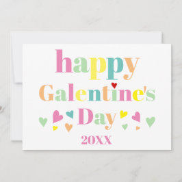 Tarjeta Festiva Tipografía colorida Feliz día de Galentines