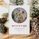 Tarjeta Festiva Tipografía colorida Fotos redondas mora y brillant<br><div class="desc">Típografía colorida Tarjeta de vacaciones de fotos redondas y mora</div>