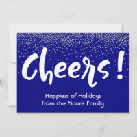 Tipografía de Cheers Blanca con Confeti de Plata y