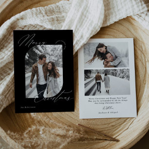 Tarjeta Festiva Tipografía de escritura moderna Navidades fotográf