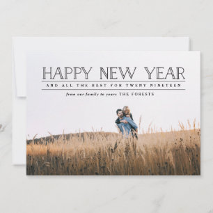 Tarjeta Festiva Tipografía de foto de año nuevo