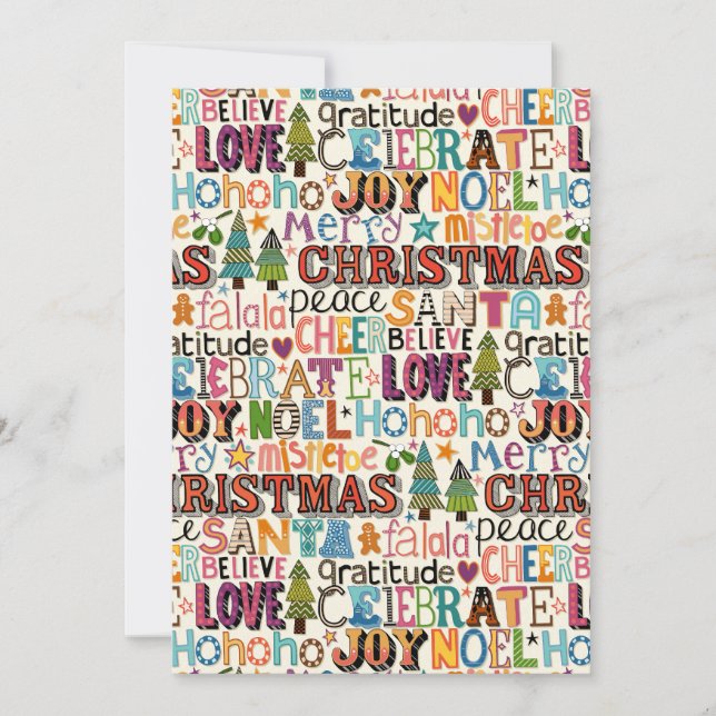 Tarjeta Festiva Tipografía de navidades (Anverso)