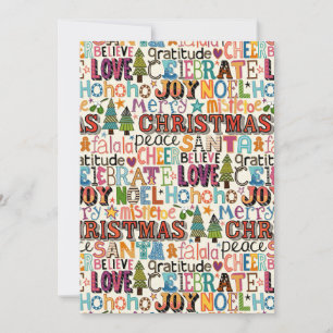 Tarjeta Festiva Tipografía de navidades