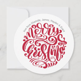 Tarjeta Festiva Tipografía de Navidades rojos foto personalizada