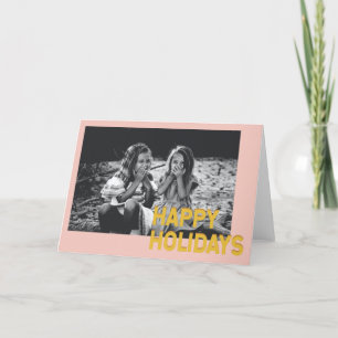 Tarjeta Festiva Tipografía de oro rosa festiva moderna 