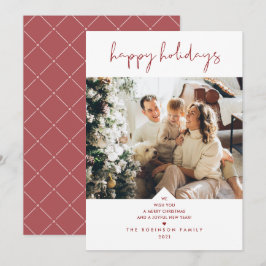 Tarjeta Festiva Tipografía divertida moderna Navidades rojos cerez