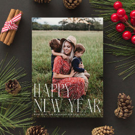 Tarjeta Festiva Tipografía elegante de moda Fotografía de Año Nuev