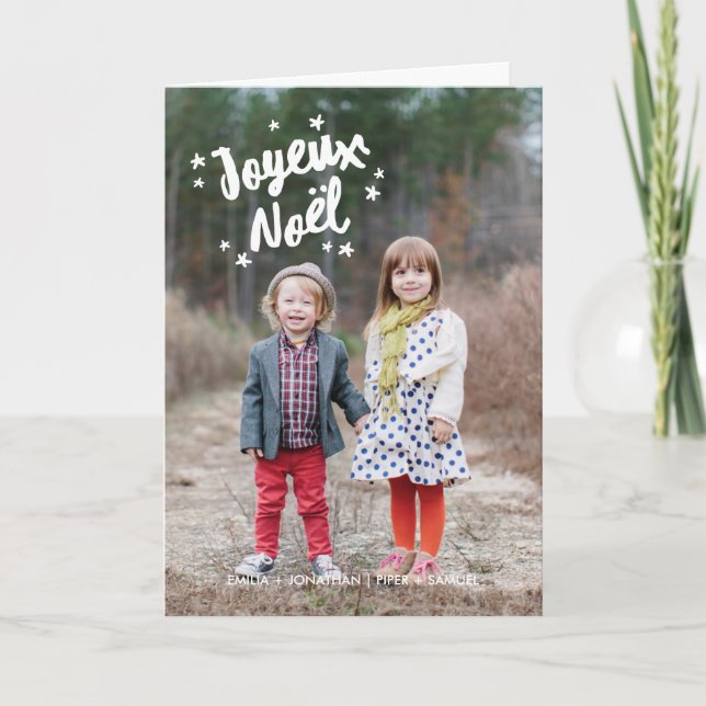 Tarjeta Festiva Tipografía foto de voeux de Noël (Anverso)