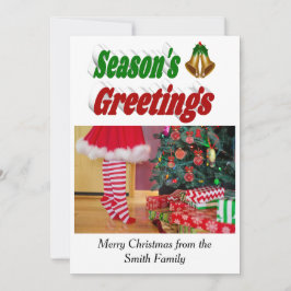 Tarjeta Festiva Tipografía fotográfica de los Navidades de Seasons