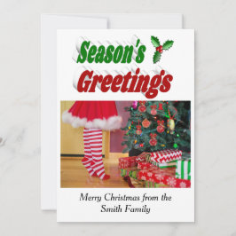 Tarjeta Festiva Tipografía fotográfica de los Navidades de Seasons