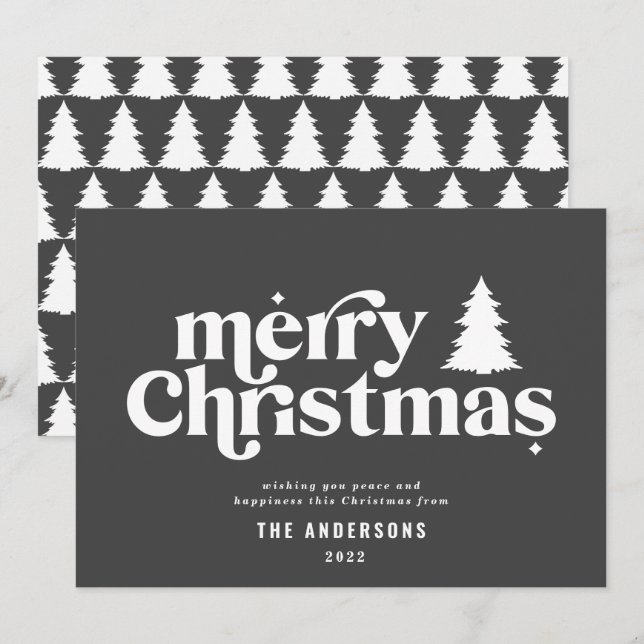 Tarjeta Festiva Tipografía gráfica de los Navidades más graciosos  (Anverso / Reverso)