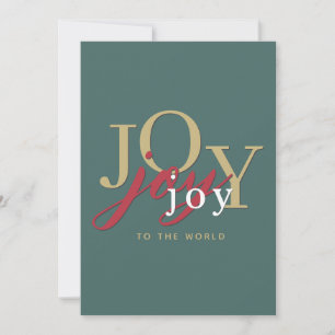 Tarjeta Festiva Tipografía Mínima Moderna Alegría para el Mundo Fi