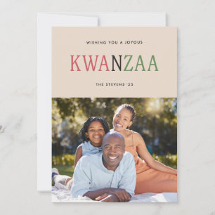 Tarjeta Festiva Tipografía moderna de Kwanzaa 1-Foto