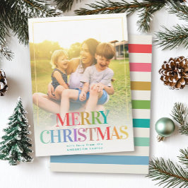 Tarjeta Festiva Tipografía moderna del arcoiris Festividad fotográ