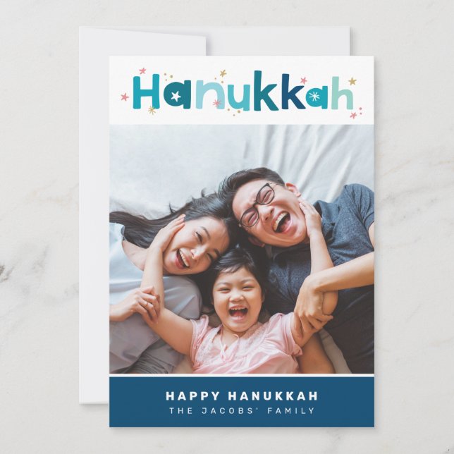 Tarjeta Festiva TIPOGRAFÍA MODERNA divertido retrato fotográfico c (Anverso)