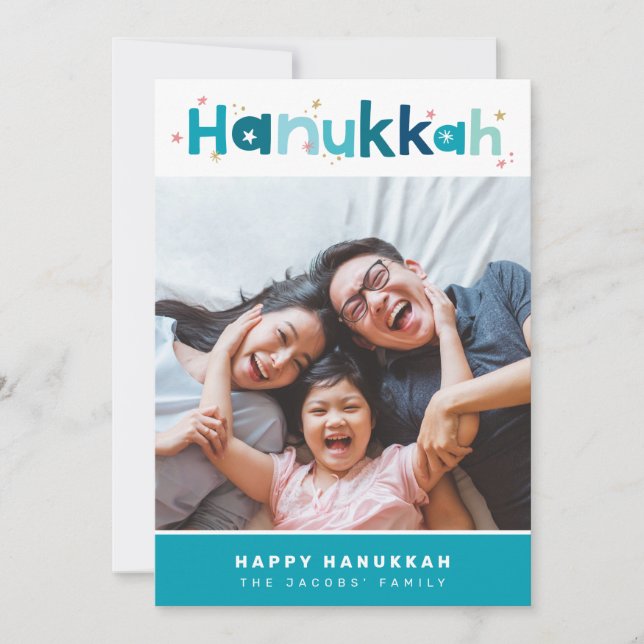 Tarjeta Festiva TIPOGRAFÍA MODERNA divertido retrato fotográfico d (Anverso)