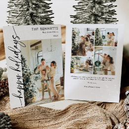 Tarjeta Festiva Tipografía Moderna Felices Fiestas Una Foto