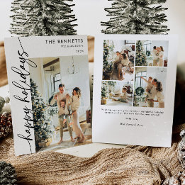 Tarjeta Festiva Tipografía moderna Felices vacaciones Una foto