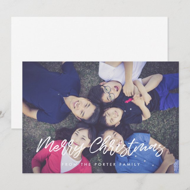 Tarjeta Festiva Tipografía moderna Fotos navideñas más feroces (Anverso / Reverso)