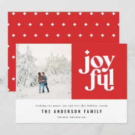 Tarjeta Festiva Tipografía moderna mínima de Navidades rojos