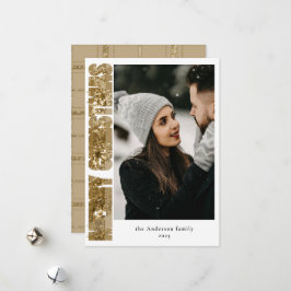 Tarjeta Festiva Tipografía moderna Navidades en Tartán Foto