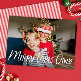 Tarjeta Festiva Tipografía moderna Sólo Navidades de fotografía co