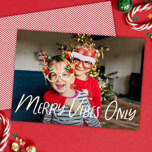 Tarjeta Festiva Tipografía moderna Sólo Navidades de fotografía co