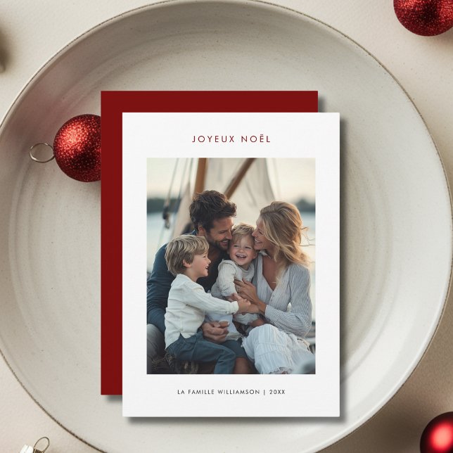 Tarjeta Festiva Tipografía Navidades franceses Red Joyeux Noël Fot (Subido por el creador)