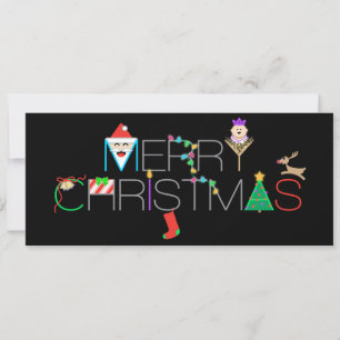 Tarjeta Festiva Tipografía navideña de Feliz