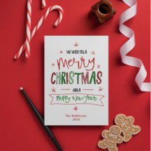 Tipografía navideña personalizada Merry no foto