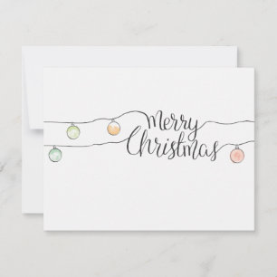 Tarjeta Festiva Tipografía navideña y adornos navideños